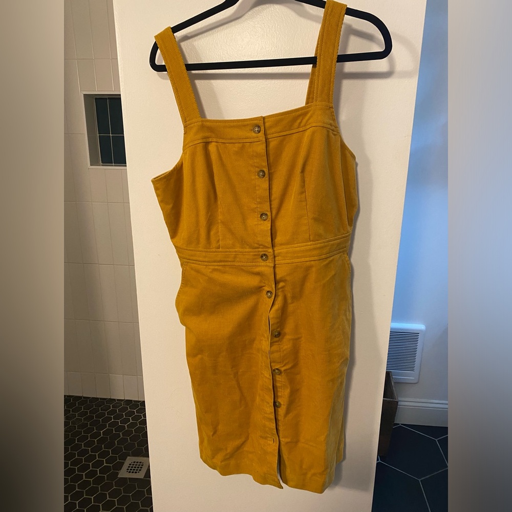 J Crew size 10 jumper dress. Corduroy material. Mustard yellow.
